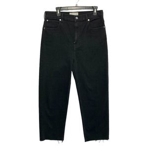 Everlane Jeans Women's Size 31 Black The Way High Jean Organic Cotton Raw Hem